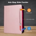 thumbnail image 3 of Flip Case for Apple iPad Air 11" 2025 2024/Pro 11 2022/2021/2020/2018/ iPad Air 5th 4th Gen 10.9", Pencil Holder Smart Cover Auto Sleep Wake Protective Documents Pocket Stand Snap Closure,Rosegold, 3 of 7