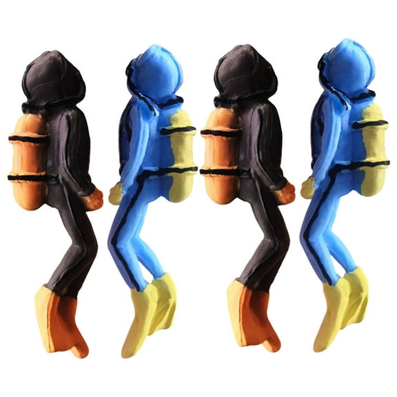 4 Pcs Toys Mini Ocean Character Diver Model Swimmers Figurines 6.50X2.00X1.80CM