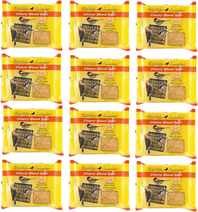 Wildlife Sciences Cherry Suet Cake 12 Pack for Wild Birds
