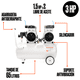 thumbnail image 3 of Compresor de Aire Marietta 3HP Libre de Aceite con Tanque de 65 Litros, 3 of 8