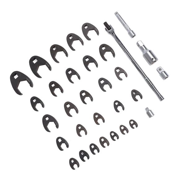 Metric Brake Line Wrench Set, Offset Open End Wrench Set 10 To 50mm CR MO Easy Storage 3/8 1/2 3/4 Inch Drive for Car Repair