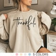 thumbnail image 2 of Thankful Sweatshirt, Thanksgiving Sweatshirt for Women, Thanksgiving Sweatshirt, Autumn sweatshirt, Thanksgiving Crewneck, Fall Sweatsh (LightBlue, M), 2 of 12