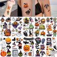 thumbnail image 1 of 10 piezas/juego de pegatinas de Halloween, pegatinas de tatuajes faciales y de mano, suministros de fiesta, regalo para niños, niñas y adultos, bonitas pegatinas de Halloween, divertidos, 1 of 5