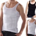 thumbnail image 3 of Faithtur Men Firm Slim Undershirt Compression Support Vest Body Shape T-Shirt, 3 of 8