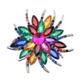 thumbnail image 1 of Three Colors Gold Plated Rhinestone Crystal Bouquet Flower Scarf Pin & Brooch, 1 of 8