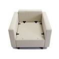thumbnail image 4 of Convertible Sectional Sofa, 2 Seat Module Sectional Sofa Couch with 2 Ottoman, Modern Linen Fabric Sofa for Living Room, Apartment, Cream, 4 of 9