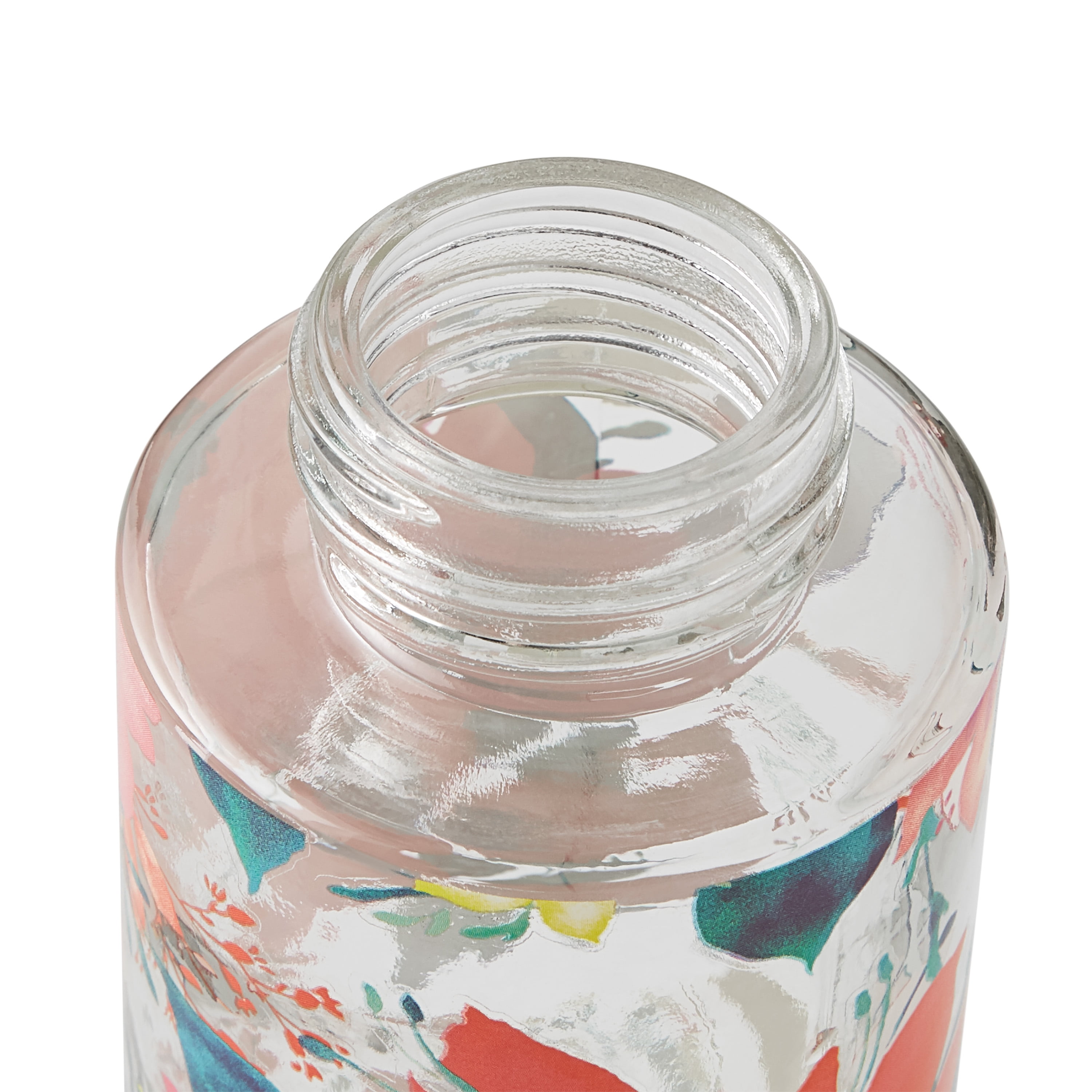 The Pioneer Woman Fresh Floral Glass Decorative Hummingbird Feeder 20 oz, Orange
