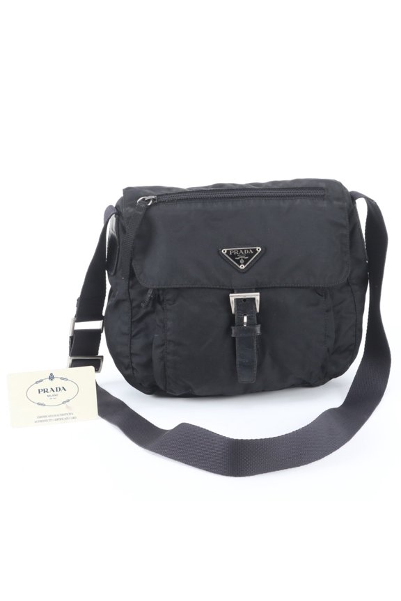 Pre-Owned Prada Tessuto Nylon Triangle Logo B8994 Leather Shoulder Bag for Men (with Guarantee...