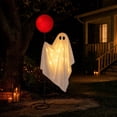 thumbnail image 5 of Outdoor Halloween Decorations - 6 FT Life Size Ghost with Red Balloon, Lighted Standing Halloween Porch Decoration with Metal Stand for Front Door, Yard, Lawn, Patio, Indoor Outdoor Decor, 5 of 7