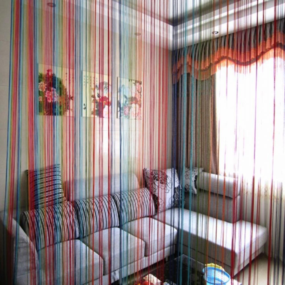 Rainbow Tassel String Line Window Curtain Panel Room Door Divider HomeDecoration 