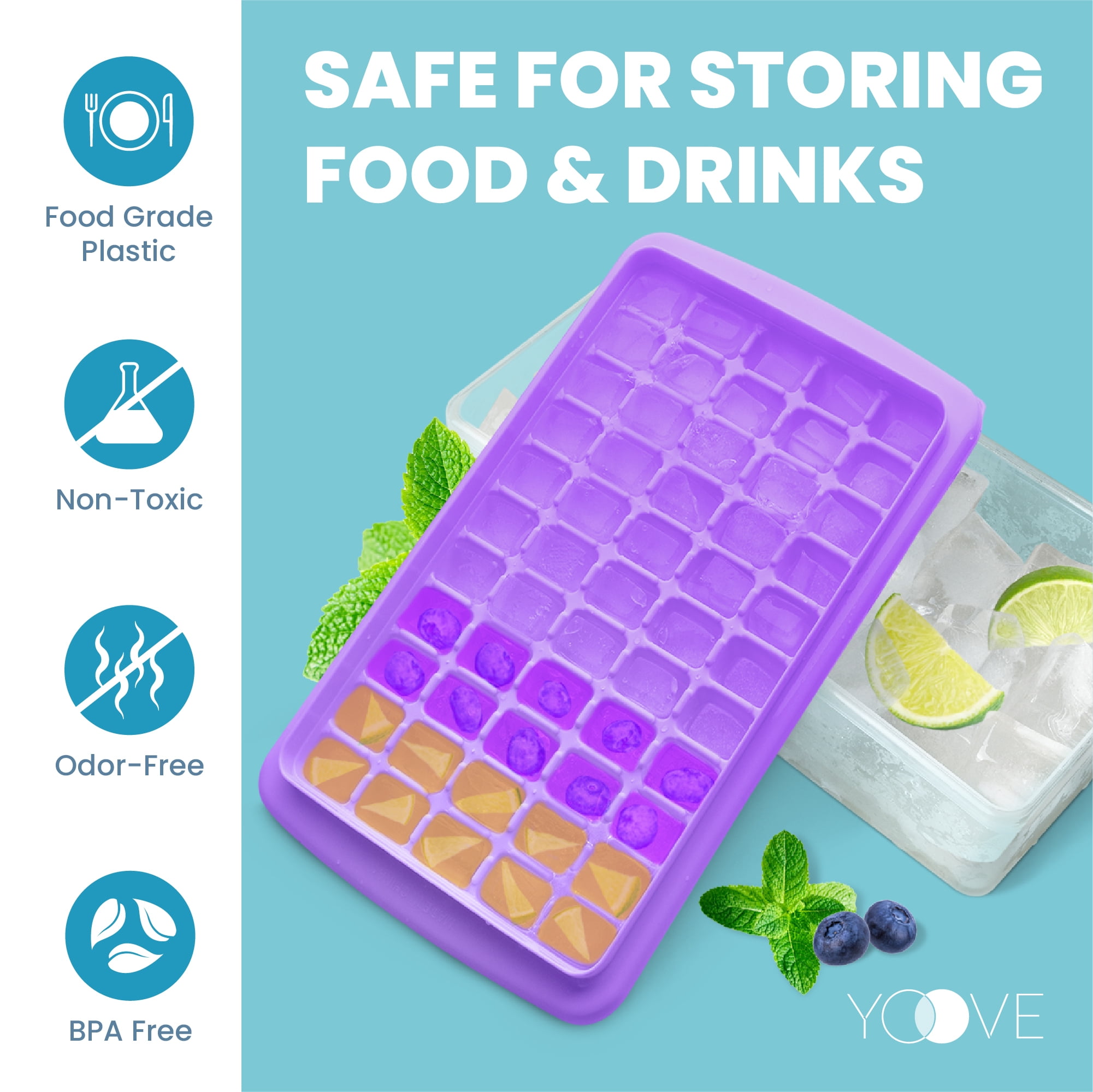 Product Review: Yoove Ice Cube Tray With Lid and Bin {Silicone Ice Tray For  Freezer} 