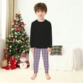 thumbnail image 5 of SUXIAN Christmas Outfit Plaid Two Piece for Boys Family Matching Photo Outfits Cozy Soft Long Sleeve Top and Pants #4_White 3-4 Years, 5 of 7