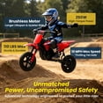 thumbnail image 4 of Track Seven 24V Electric Dirt Bike for Kids, Official Licensed Honda Electric Motorcycle, Up to10 Mph, Twist-Grip Throttle, 12" Pneumatic Tires, Bluetooth, Music, Motorcycle for Kids 6+, Red, 4 of 9