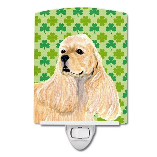 Carolines Treasures SS4453CNL Cocker Spaniel St. Patricks Day Shamrock Portrait Ceramic Night Light