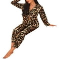 thumbnail image 3 of MesaSe Pyjamas Set for Womens Silk Satin Nightwear Button Down Ladies Pyjamas Leopard Print Sleepwear 2Pcs PJ Set, 3 of 9