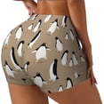 thumbnail image 1 of Balery Lovely Penguin Pantalones cortos de entrenamiento estampados para mujer, sin costuras, ajustados, para gimnasio, yoga, correr, deportes, ejercicio activo, fitness.-X-Large, 1 of 8