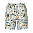 thumbnail image 4 of Lsque Mens Swim Trunks Cartoon Dinosaur Pattern - Bathing Suit Compression Liner - Beach Swim Shorts Swimwear - (S-3XL) - Stretch Quick Dry -XX-Large, 4 of 9