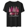 thumbnail image 4 of Christmas Shirts for Women Christmas Tree Graphic Shirts Short Sleeve Crewneck Funny Print Tee Tops Gifts for Women, 4 of 4