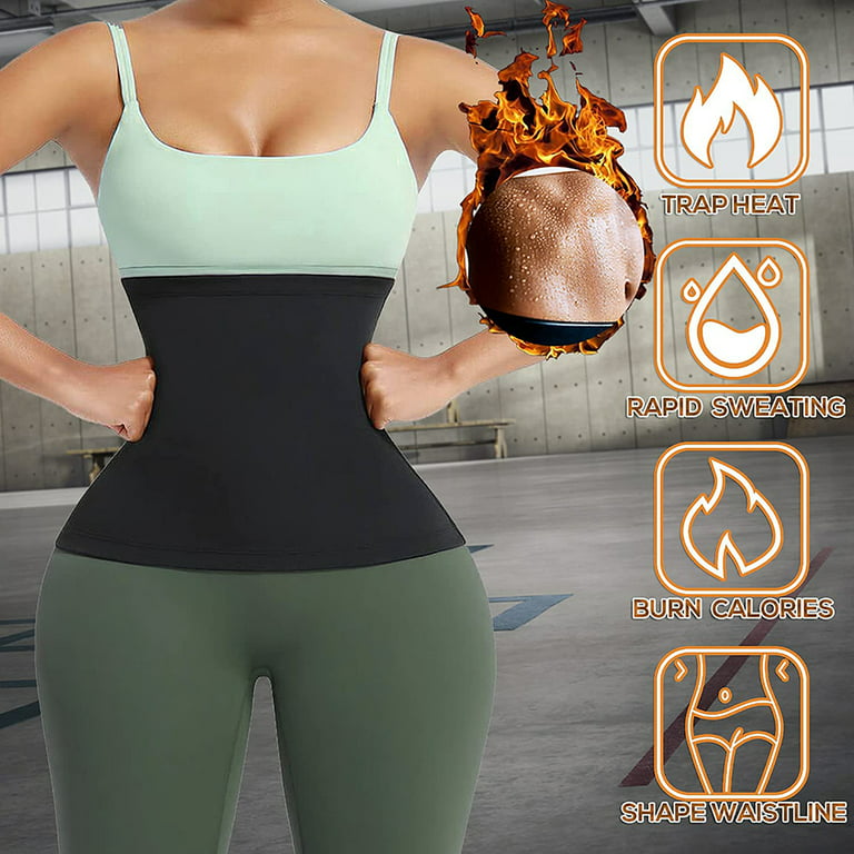 Lilvigor Waist Trainer for Women Sauna Slimming Belt Sweat Band Belly Fat  Trimmer Stomach Wraps Cincher Workout Fitness Burner 
