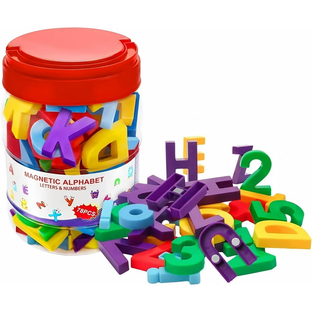 Juego de juguetes magnéticos con letras y números Kiveed, 78 piezas, para niños