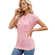 thumbnail image 2 of Tops de Verano con Mangas para Mujer, Suéter Informal de Punto de Corta, Camisas Holgadas Rosa S, 2 of 9