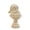 Santa M, variant on Christmas Resin Santa Claus Bust Statue, Vintage White Matte Santa Head Figurine with Pedestal, Christmas Tabletop Decor for Mantel Shelf Home Display, 5.9in