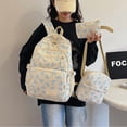 thumbnail image 2 of Bow Backpack 3Pcs Set Coquette Nylon Backpack Cute College Laptop Rucksack for Women Fashion Travel Daypack, 2 of 6