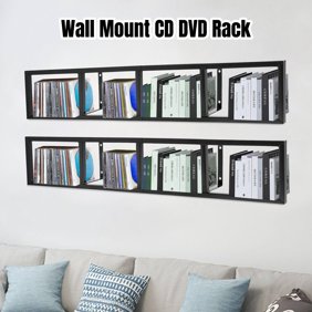 Wall-Mount CD/DVD Media Storage Rack Orgznizer Holder Orderly Display Bearing