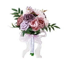 Wedding Bouquets For Bride Bridesmaid Large Big Bridal Bouquet White Champagne Ivory Silk Roses Flowers For Wedding French Vintage Boho Church Decoration Bouquet (11.4in)