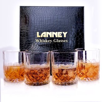 JoyJolt Crystal Whiskey Glasses - Set Of 4, 10oz Trinidad And Tobago