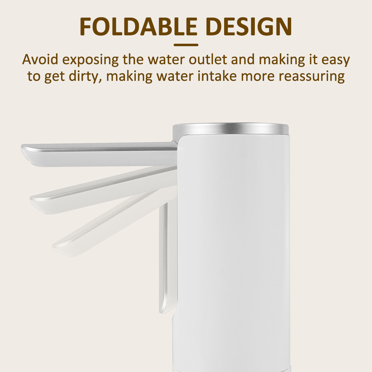 Retrok 5 Gallon Water Dispenser Foldable Desktop Water Dispenser Pump with Detachable Base Smart Automatic Water Bottle Pump Rechargeable Portable Drinking Water Pump for Home Office (White)
