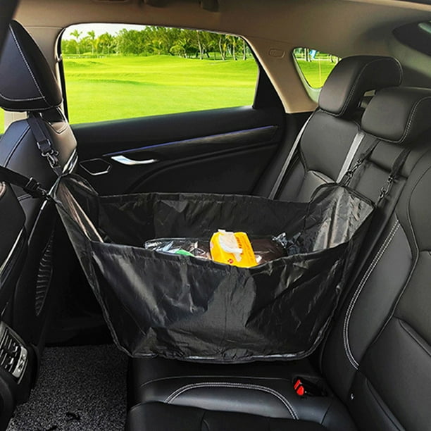 Bolsa de almacenamiento para el asiento trasero del coche - Organizador colgante de 60x34x30cm para SUV y berlina, bolsa multifunción para mascotas y de la compra con cinturón de seguridad asegurado