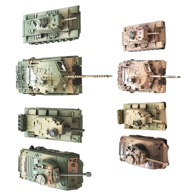 8 Pieces 1:72 Scale Tank Model Vehicle Tank Model Toy for Kids Birthday Gift