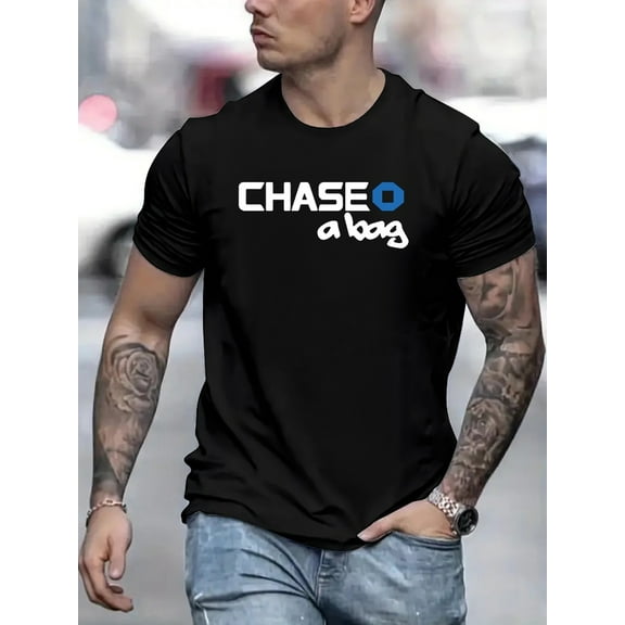 [Chase A Bag, Comfortable Cotton Tee] Comfortable Chase A Bag Printed 1pc 100% Cotton Summer Casual Short Sleeve T-shirt