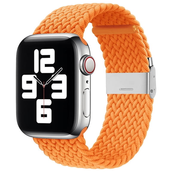Compatible with Apple Watch Bands 42mm 44mm 45mm, Stretchable Braided Solo Loop Elastics Women Men Replacement Sport Wristband , with Stainless steel Buckles