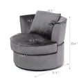 thumbnail image 5 of Miekor Furniture Single Sofa Chair Mid-Century Modern Accent Chair 360°Rotating Sofa Chair for Living Room Bedroom Gray S00003, 5 of 6