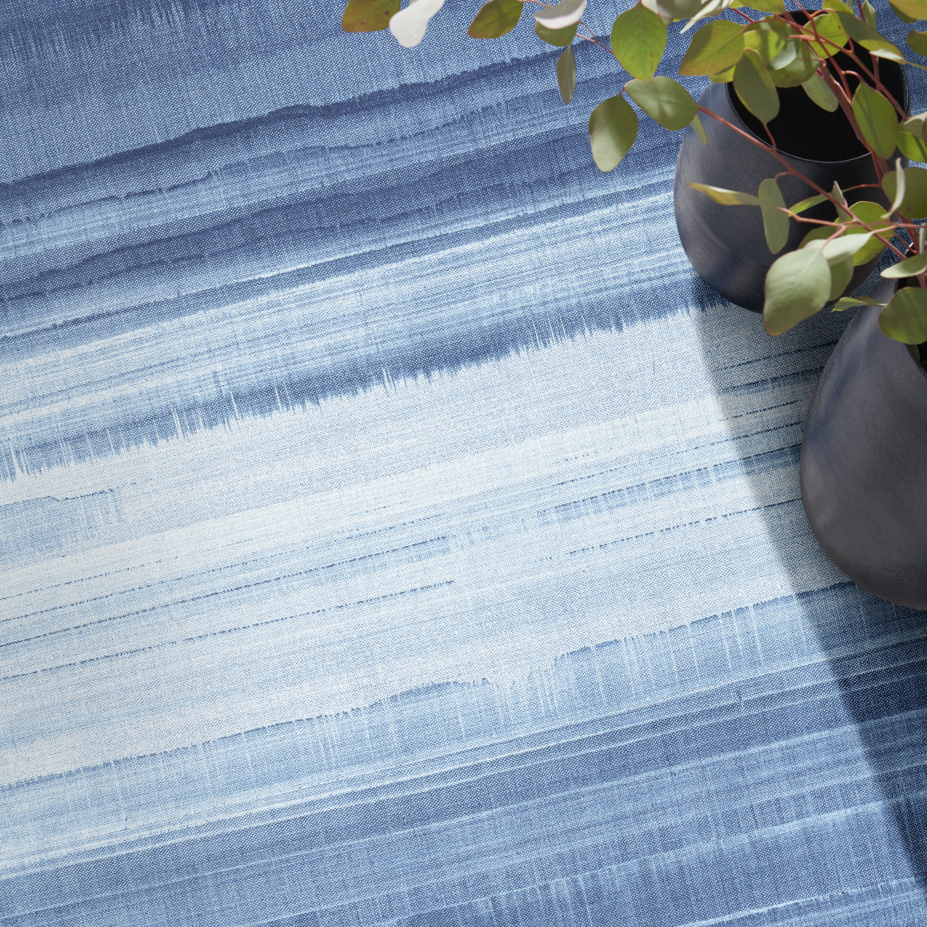 Nourison Launder Abstract Aqua 7'10" x 9'10" Area Rug, Easy Cleaning, Non Shedding, Bed Room, Living Room, Dining Room, Kitchen (8x10)