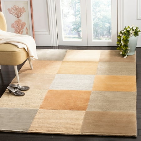 Apricot Wool - Safavieh Hand-knotted Tibetan Modern Beige/ Apricot Wool Rug - 4' x 6'