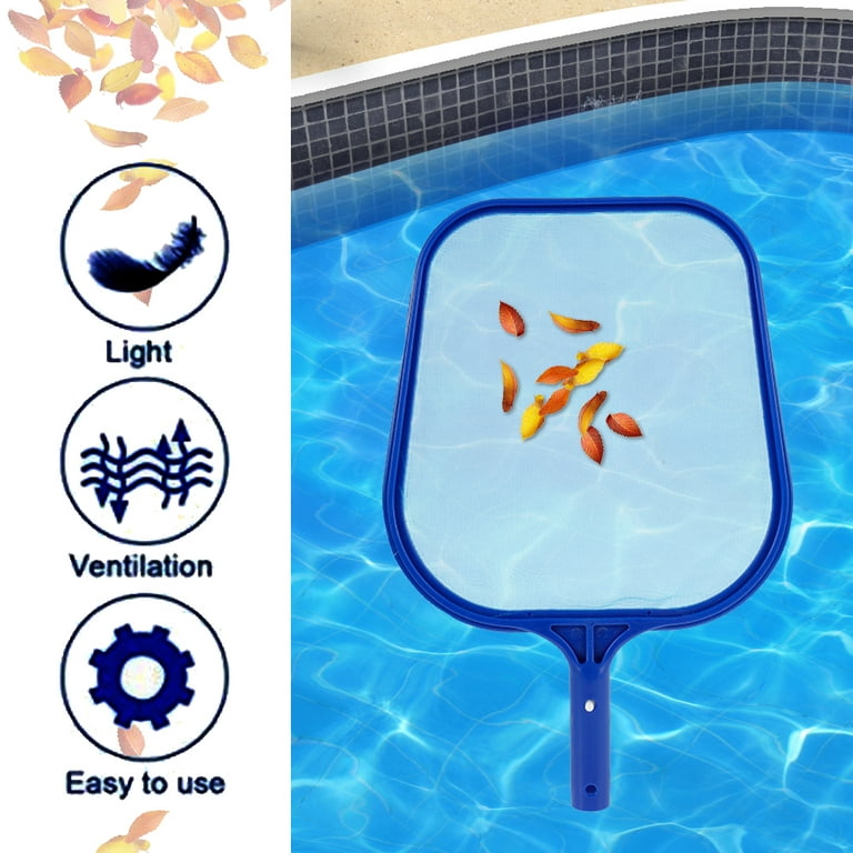 BUTORY Pool Leaf Skimmer Pool Skimmer Net with Pole, Pool Hand Skimmer Net,Cleaning  Net Kit Set for Cleaning Swimming Pool & Pond Fine Mesh Pool Leaf Net  Swimming Pool Pond Flat Net 