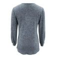 thumbnail image 4 of YDLCAFD Women Shirts New Round Neck Stripe Milled Solid Colour Button Patchwork Long Sleeve T Shirt for Women Nike Shirts for Women Cotton Tunic Tops for Women, 4 of 5