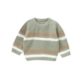 thumbnail image 1 of Nituyy Pull d'Automne pour Garçon Fille Rayé Manches Longues Col Rond Tricot Épais, 1 of 6