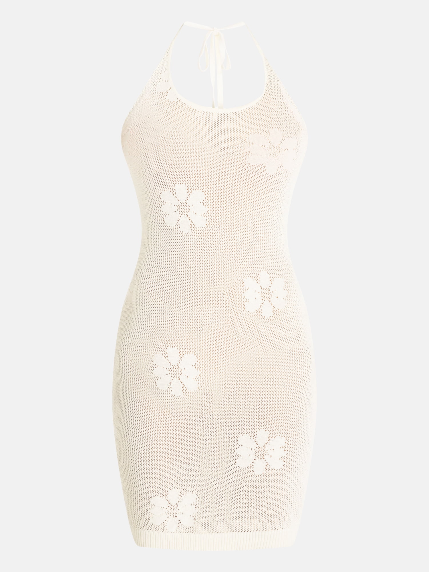 No Boundaries Groovy Getaway Crochet Coverup Dress, Women's XXS-XXL