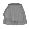 thumbnail image 6 of RYRJJ High Waisted Shorts for Women Flowy Shorts Dressy Casual Summer Ruffle Wrap Pull On Elastic Waist Skirts Skorts Lightweight(Gray,M), 6 of 7