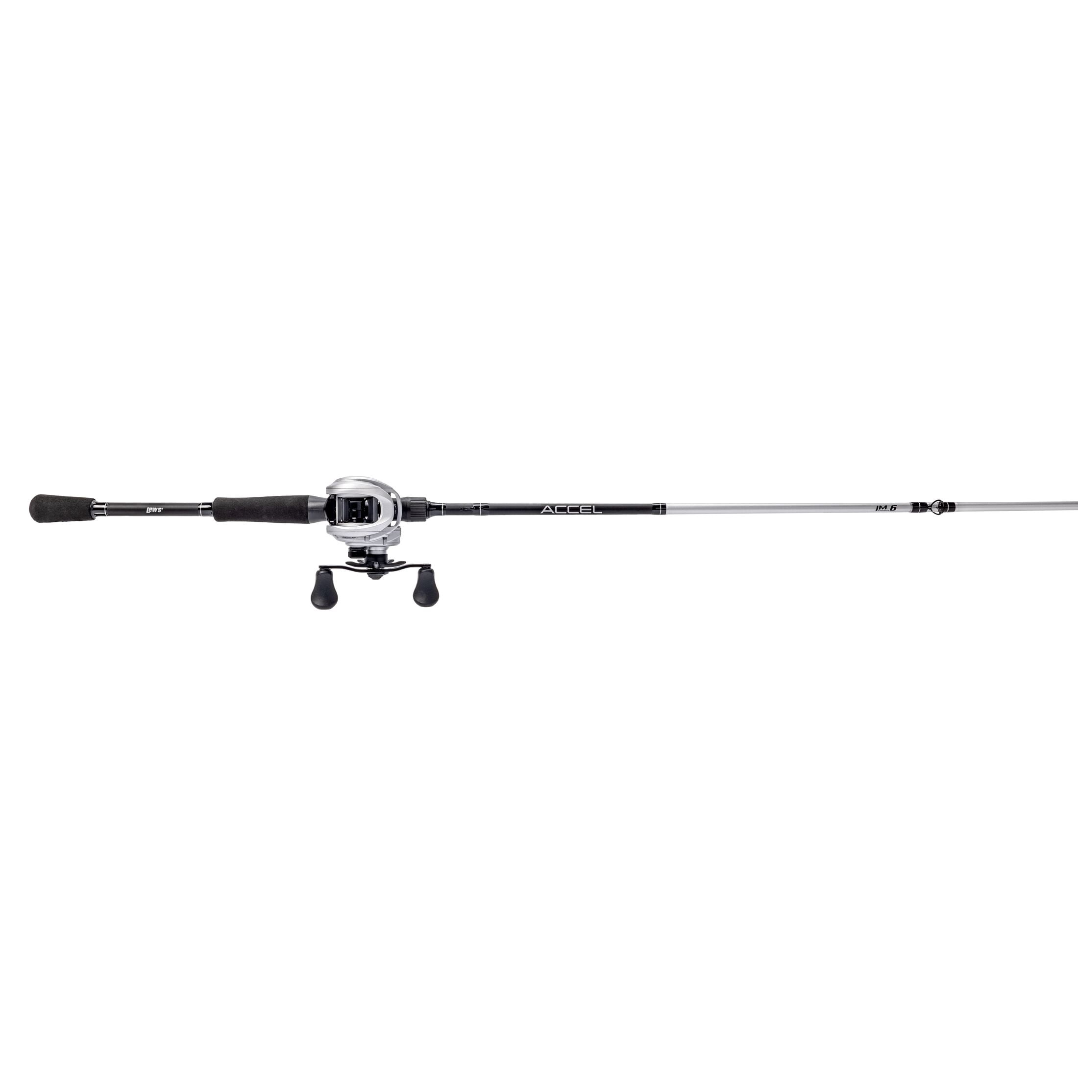Lew’s Accel Baitcast Reel and Fishing Rod Combo, 7-Foot, 1-Piece Rod, Medium Power, RH Retrieve Reel