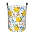 thumbnail image 2 of Goofa Ducks and Anchors Printed Circular Hamper,Laundry Basket with Handles,Storage Baskets Foldable,Large Capacity Laundry Hamper-Small, 2 of 8