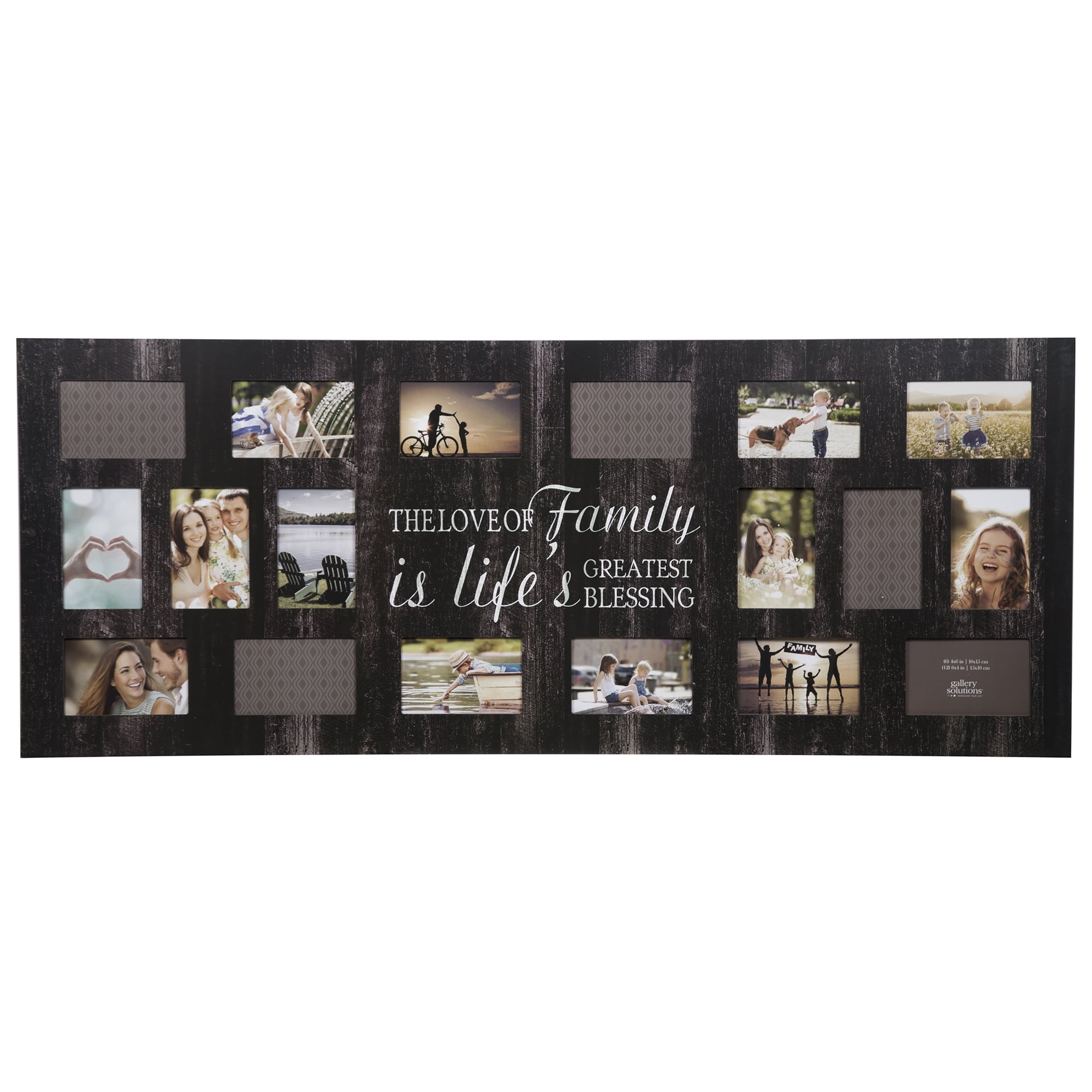 Large Multi Picture Photo Aperture Frame Fits 15 Photos Of Size 6” X 6” Inches 