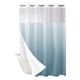 thumbnail image 1 of Cortina de ducha sin ganchos y juego de forro a presión, cortina de baño de tela bohemia impermeable y lavable con ventana superior de malla transparente para baño, 1 of 5