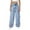 Blue, variant on Little Girls Girls Jeans Wide Leg Baggy Denim Pants High Elastic Waisted Cute Bow Trousers Casual Streetwear Size 6-7T