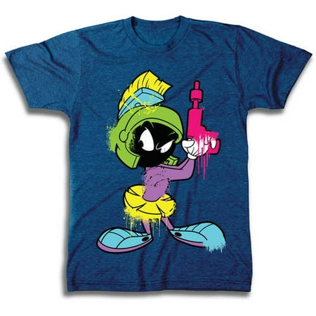 Looney Tunes Marvin the Martian Neon Colored Men's Short Sleeve Graphic ...