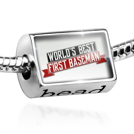 Bead Worlds Best First Baseman Charm Fits All European (Best First Baseman Ever)